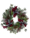 Northern Lights Northlight Dual Plaid And Berries Artificial Christmas Wreath - 24-in Unlit In Green