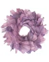 Northern Lights Northlight Layered Purple Feather Christmas Wreath 10-in Unlit In Purple