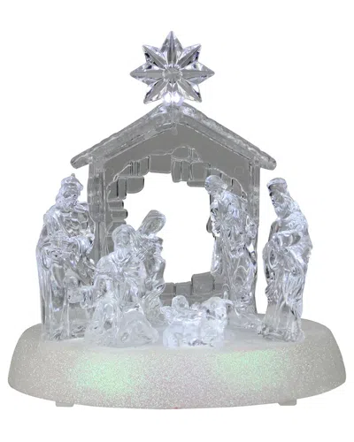Northern Lights Northlight Led Holy Family In Stable Christmas Nativity Scene 7.5 Inch In Clear