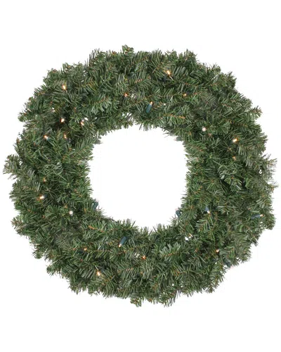 Northern Lights Northlight Pre-lit Battery Operated Canadian Pine Artificial Christmas Wreath - 24-in Clear Lights In Green