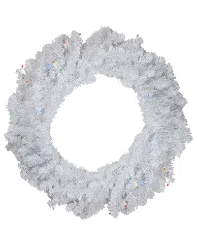 Northern Lights Northlight Pre-lit Pine Battery Operated Led Artificial Christmas Wreath - 36-in Multicolor Lights In White