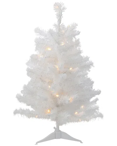 Northern Lights Northlight Pre-lit Snow White Medium Artificial Christmas Tree 2 Ft - Clear Led Lights