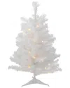 Northern Lights Northlight Pre-lit Snow White Medium Artificial Christmas Tree 2 Ft - Clear Led Lights In White
