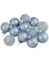 Northern Lights Northlight Set Of 12 Light Blue Glass Christmas Ornaments 1.75-in(45mm) In Blue