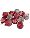 Northern Lights Northlight Set Of 12 Red Glass Christmas Ornaments 1.75-in(45mm) In Red