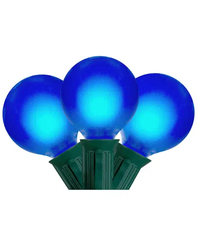 Northern Lights Northlight Set Of 15 Blue Satin G50 Globe Christmas Lights - Green Wire