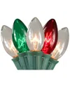 Northern Lights Northlight Set Of 15 Lighted Red  Clear And Green C9 Christmas Pathway Marker Decor In Red