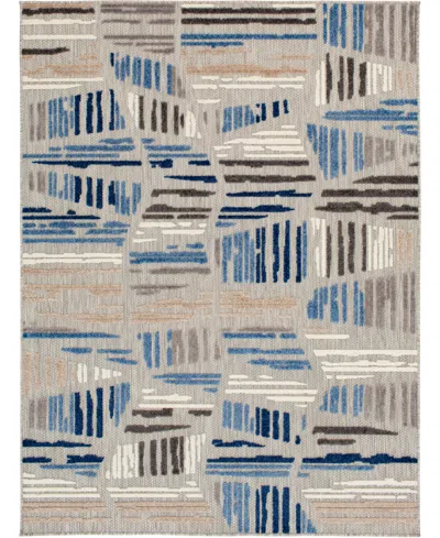 Northern Weavers Britta Bri-03 5'3" X 7' Outdoor Area Rug In Gray,blue