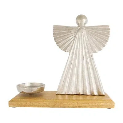 Northlight 10" Angel Metal Candle Holder In Silver