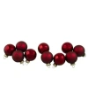 Northlight 10 Count 2-finish Glass Christmas Ball Ornaments In Red