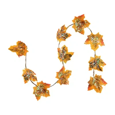 Northlight 10-count Led Fall Harvest Maple Leaves Micro 4ft Brown Wire Set String Lights In Yellow