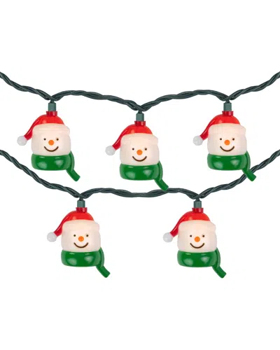 Northlight 10 Count Snowman Heads With Scarves Christmas Lights In White
