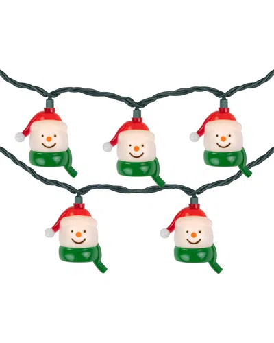Northlight 10 Count Snowman Heads With Scarves Christmas Lights In White