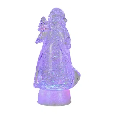 Northlight 10" Led Lighted Color Changing Acrylic Santa Claus Christmas Tabletop Decor In Purple