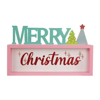 Northlight 10" Lighted "merry Shadow Box" Flameless Candle In Multi