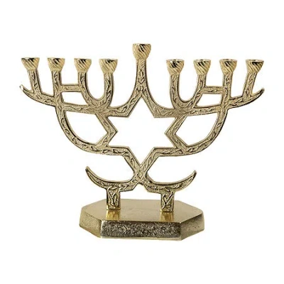 Northlight 10" Menorah Star Of David Candle Holder In Yellow