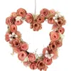 Northlight 10" Wooden Heart Spring Wreath With Butterflies In Pink
