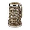 Northlight 10'' Rustic Chic Tapered Cylinderical Rattan Candle Holder Lantern With Jute Handle In Brown