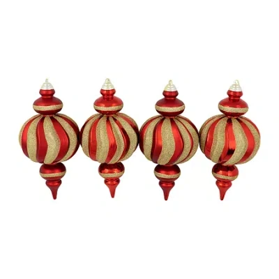 Northlight 10" Shatterproof Finial 4-pc. Christmas Ornament In Multi