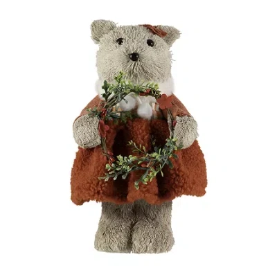 Northlight 10" Woodland Girl Bear Holding Christmas Figurine In Brown