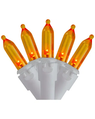 Northlight 100-count Orange Led Mini Christmas Lights 4in Spacing - White Wire