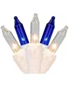 Northlight Discontinued  100ct Blue & Clear Mini Icicle Christmas Lights In Blue
