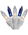 Northlight Discontinued  100ct Blue & Clear Mini Icicle Christmas Lights In Clear