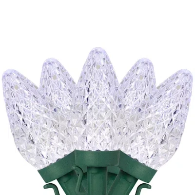 Northlight 100ct Pure White Faceted Led C9 - 67ft Green Wire String Lights In Multi
