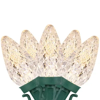Northlight 100ct Warm White Led Faceted C9 66ft Green Wire String Lights In Multi