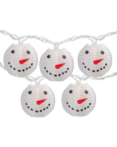 Northlight 10-count White Snowman Paper Lantern Christmas Lights