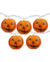 Northlight 10ct Jack-o-lantern Paper Lantern Halloween Lights In Orange