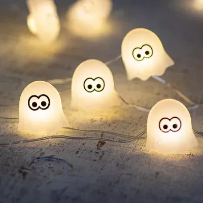 Northlight 10ct Led Halloween Ghost Fairy Lights String Lights In Neutral