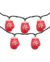 Northlight 10ct Red Snowflake Mitten Christmas Light Set In Red