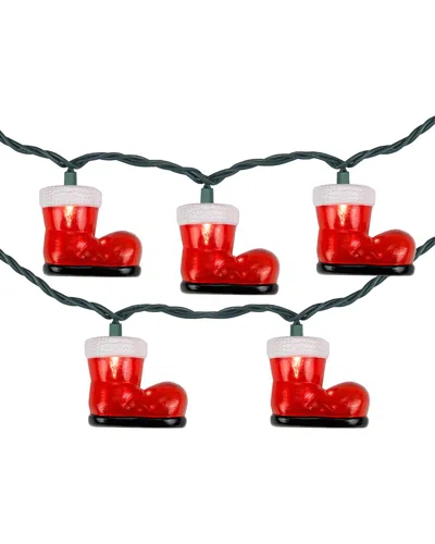 Northlight 10ct Santa's Boots Christmas Light Set In Red