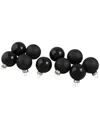 Northlight 10ct Shiny And Matte Black Glass Ball Christmas Ornaments 1.75in  (45mm) In Black