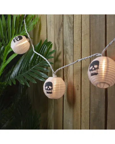Northlight 10ct Skull Paper Lantern Halloween Lights In Brown