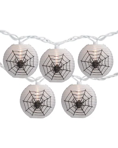 Northlight 10ct Spider In Web Paper Lantern Halloween Lights In White