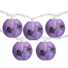 Northlight 10ct Spider Paper Lantern Halloween Lights In Purple