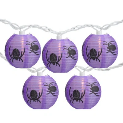 NORTHLIGHT NORTHLIGHT 10CT SPIDER PAPER LANTERN HALLOWEEN LIGHTS