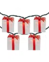 Northlight 10ct White & Red Christmas Present Light Set In White