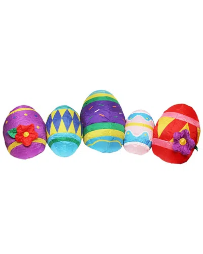 Northlight 10ft Inflatable Lighted Easter Eggs Outdoor Decoration In Multicolor
