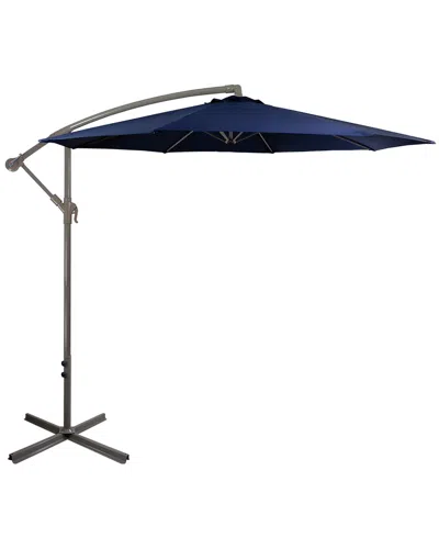 Northlight 10ft Offset Outdoor Patio Umbrella With Hand Crank In Blue