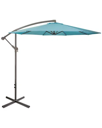 Northlight 10ft Offset Outdoor Patio Umbrella With Hand Crank In Blue