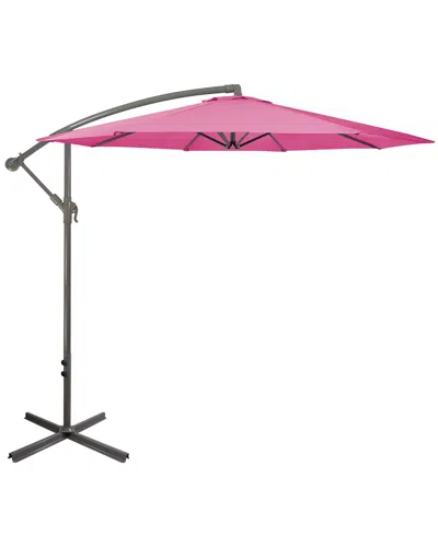 Northlight 10ft Offset Outdoor Patio Umbrella With Hand Crank In Pink