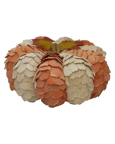 Northlight 10in Brown And Orange Autumn Harvest Tabletop Pumpkin