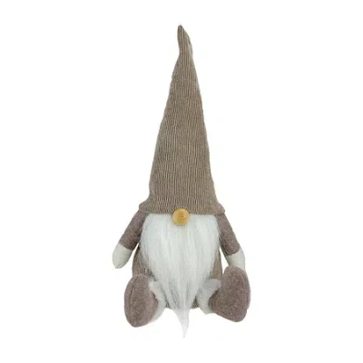 Northlight 10in Brown And White Sitting Christmas Tabletop Decoration Christmas Gnome In Multi