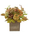 Northlight 10in X 8in Wooden Box Fall Thanksgiving Tabletop Decor In Orange