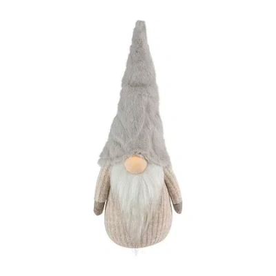 Northlight 10in Lighted Nose And Plush Hat Tabletop Christmas Decoration Christmas Gnome In Neutral