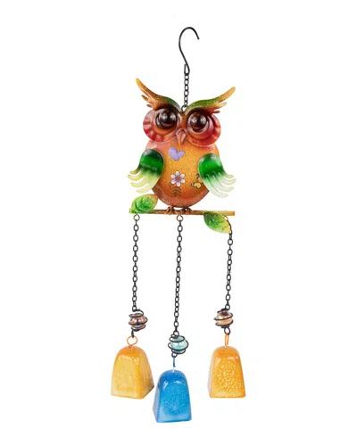 Northlight 10in Metal Owl Outdoor Garden Windchime In Green