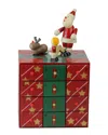 Northlight 10in Red & Green Decorative Elegant Advent Storage Calendar Box